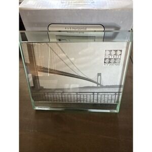 Sixtrees Glass Photo Frame 4 X 6 Easel Back  Thick Block Modern Clear NIB